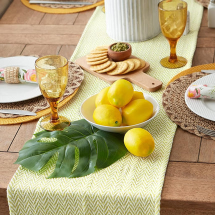 DII Woven Basic Tabletop Collection Chevron Table Runner, 15x72, Avocado