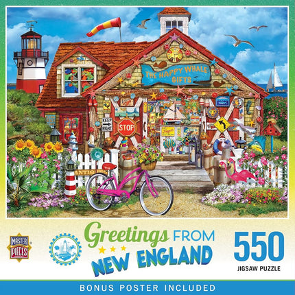 MasterPieces 550 Piece Jigsaw Puzzle for Adults, Family, Or Youth - Greetings from New England - 18" x 24"