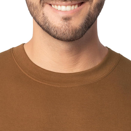 Sudadera de cuello redondo de vellón Eversoft para hombre Fruit of the Loom, absorbe la humedad y es transpirable, tallas S-4x, nuez pecana dorada, 4XL