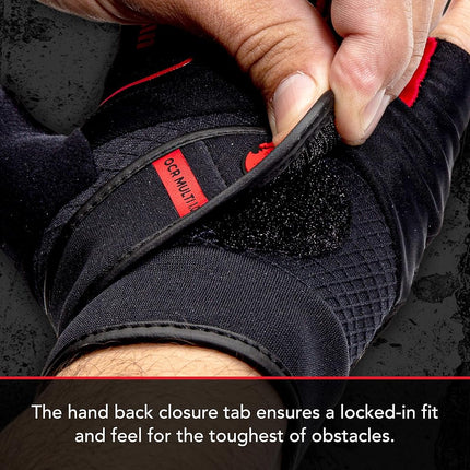 Guantes Franklin Sports Spartan Race Multi 1.0 OCR, Negro/Rojo - Adulto Pequeño