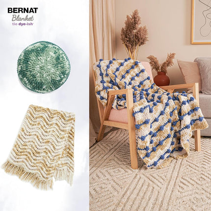 Bernat Blanket Tie Dye-Ish Lavender Yarn - 2 Pack of 10.5oz/300g - Polyester - #6 Super Bulky - 220 Yards - Knitting & Crochet
