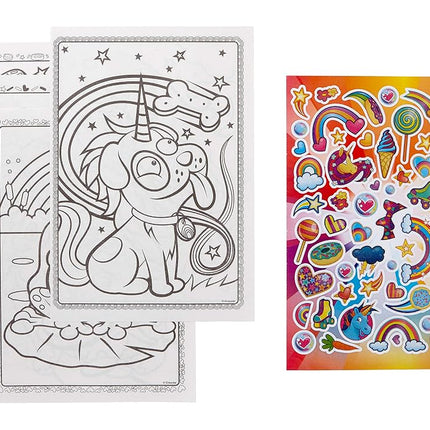 Crayola Uni-Creatures & Cosmic Cats Coloring Book Set - 2 Pack (96pgs), Animal Sticker Sheet, Metallic Crayons & Glitter Crayons
