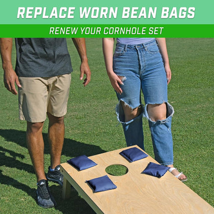 GoSports Cornhole Bean Bags Set of 4 - Regulation All Weather - Classic Navy
