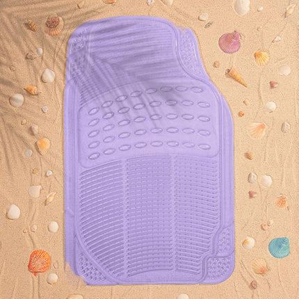 Carbella Automotive Floor Mats for Cars, 2 Piece Car Floor Mats Gray Translucent, Trim-to-Fit All Weather Clear Car Mats for Auto Truck Van SUV, Car Accessories for Women