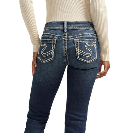 Silver Jeans Co. Women's Suki Mid Rise Bootcut Jeans, Indigo, 32W x 30L