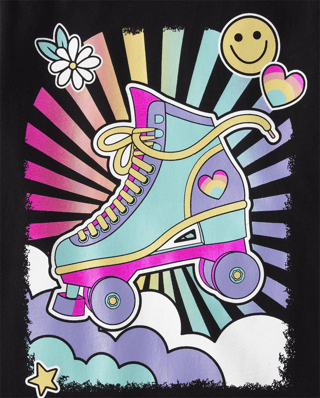 The Children's Place Girls' 4-Pack Short Sleeve Graphic T-Shirt, Roller Skate/Butterfly/Dream Unciorn/Be Kind, XX-Large