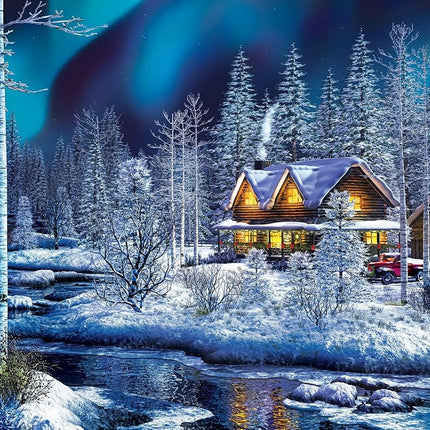 MasterPieces Holiday Glitter - Northern Lights 500 Piece Jigsaw Puzzle