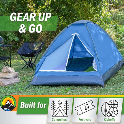 Wakeman 2 Person Tent – Rain Fly & Carrying Bag – Lightweight Dome Tents for Kids or Adults – Camping, Backpacking, and Hiking Gear by Outdoors