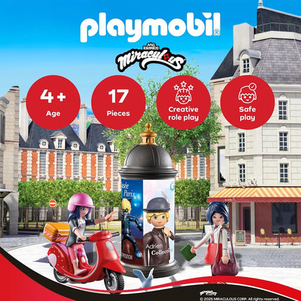 Playmobil | Miraculous | Scooter ride through Paris | Toy from 4 years | Gift for children | Encourages creativity & role play | Play figure with accessories & detailed set | 71864