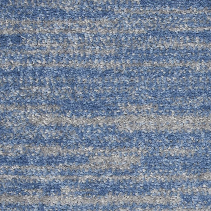 Tapis d'intérieur/extérieur Nourison Essentials rond bleu/gris de 1,20 m