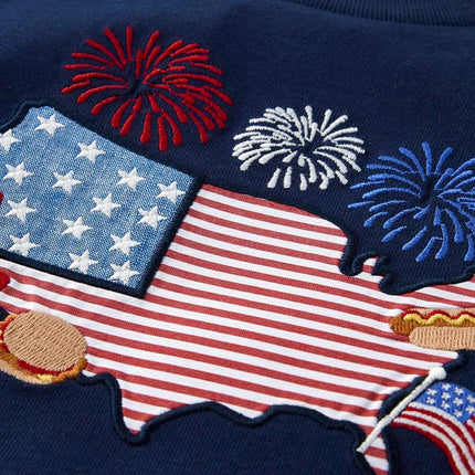 T-shirts Gymboree à manches courtes avec broderies pour bébés et tout-petits, drapeau américain, 12-18 mois
