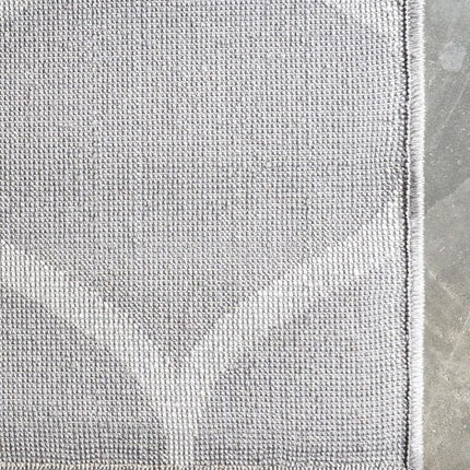 Alfombra de área Unique Loom Trellis Frieze Collection - Redonda (3' Cuadrada, Gris Claro/Marfil)