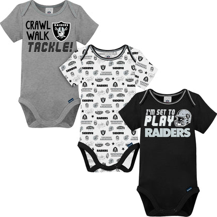 NFL Oakland Raiders Boys 20183 Pack Short Sleeve V
