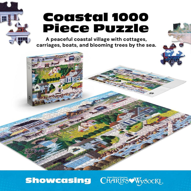 Buffalo Games – Charles Wysocki - Cricket Hawk Habor - Siver Select 1000 Piece Jigsaw Puzzle - Colorful Puzzles for Adults – Precision-Cut Pieces