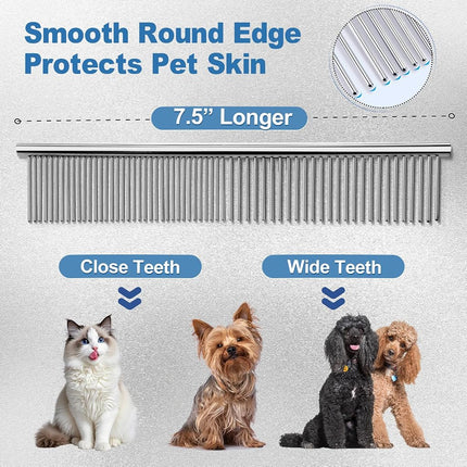 Tijeras profesionales de peluquería para perros Gimars 6 en 1 de acero inoxidable 4CR con punta redonda de seguridad, tijeras de peluquería para mascotas de alta resistencia con revestimiento de titanio para perros, gatos y otros animales