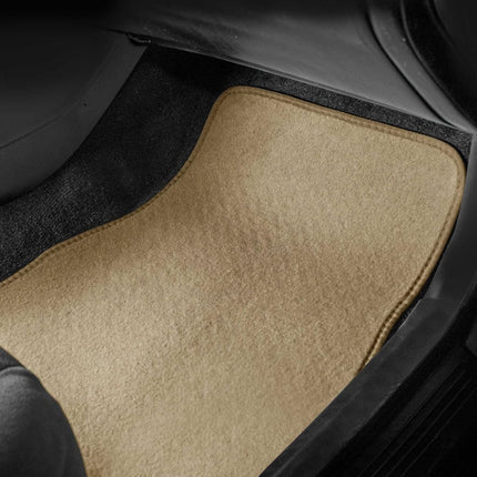 FH Group F14403BEIGE Beige Carpet Floor Mat with Heel Pad (Deluxe), Beige