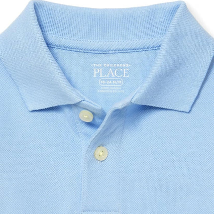 The Children's Place Baby Boys' and Toddler Short Sleeve Pique Polo School Uniform Shirt, Brook, S