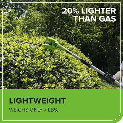 Greenworks 22-Inch 40V Cordless Pole Hedge Trimmer, 2.0 AH Battery Included PH40B210