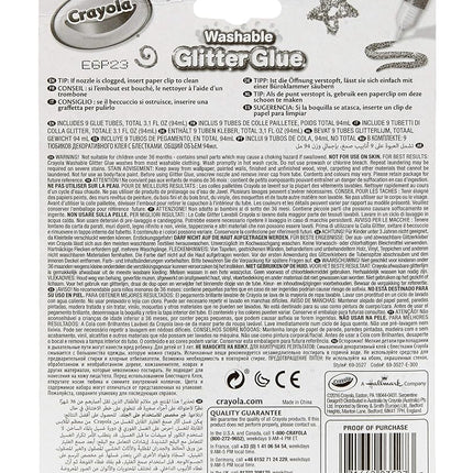 Crayola Washable Glitter Glue Pens, Pack of 9