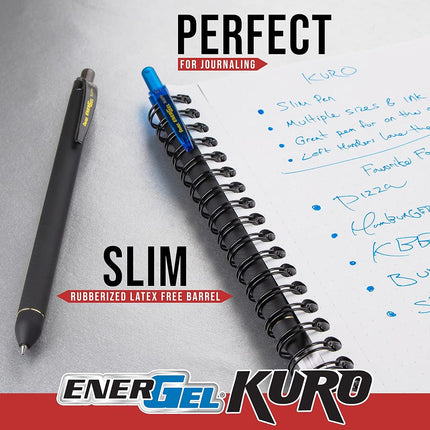 Pentel EnerGel Kuro Liquid Gel Pen .7mm 8/Pkg-Assorted Colors