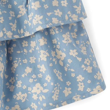 Gymboree Girls' and Toddler Ruffle Skirtss, Floral Blue Aura, 3T