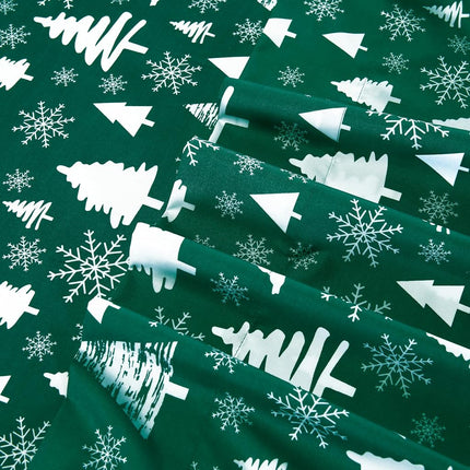 Elegant Comfort Luxury Soft Bed Sheets Holiday Pattern 1500 Thread Count Egyptian Quality Microfiber-Softness Wrinkle and Fade Resistant (6-Piece) Bedding Set, Queen, Hunter Green Christmas Tree