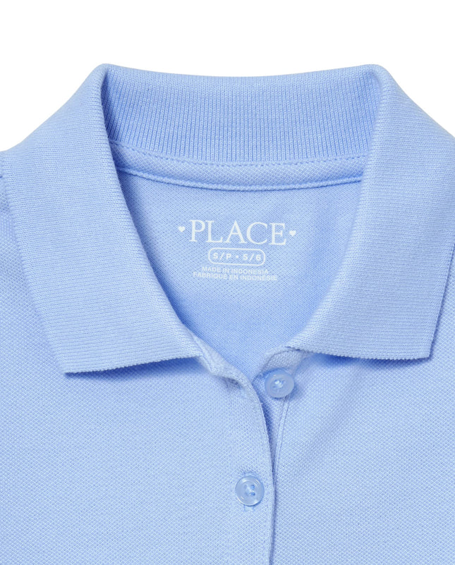 The Children's Place Girls' Long Sleeve Pique Polo, Daybreak Single, X-Large
