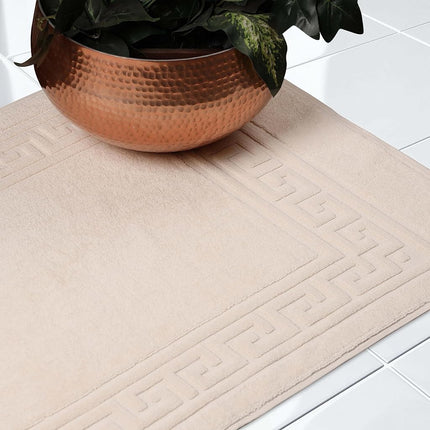 Tapis de bain Superior MAT IV, 100 % coton peigné de première qualité à fibres longues, lot de 2 tapis de bain, couleur ivoire