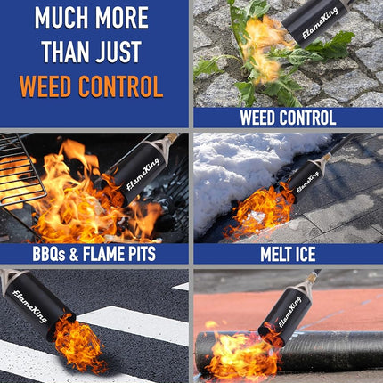 Flame King Propane Torch Kit Heavy Duty Weed Burner, 340,000 BTU with Piezo Igniter (Self Igniting), with 6 ft Hose Regulator Assembly
