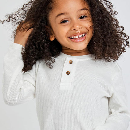 HonestBaby Lot de 5 T-shirts Henley à manches longues en coton gaufré 100 % coton biologique pour bébés et tout-petits garçons, unisexe, motif Varsity Prep, 12 mois