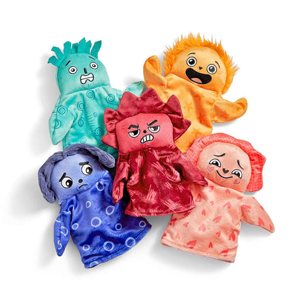 Learning Resources Feelings Family Hand Puppets Loved, Nervous, Frustrated, Lonely & Excited, Social Skills Activities, Sensory Toys for Autism, Ages 18 months+