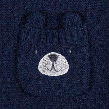 Gerber Baby-Boys Sweater Knit Romper Jumpsuit, Blue Dog, 18 Months