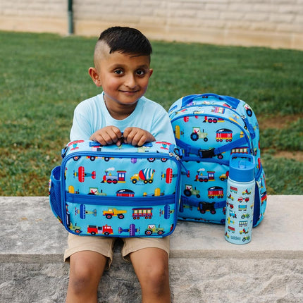 Wildkin Kids ECO rPET Insulated Lunch Box – Keeps Food Hot or Cold, Easy-Clean Lining, Mesh Pockets & BPA-Free – Boys & Girls, Ideal for School, Travel & Daycare – Trains, Planes & Trucks