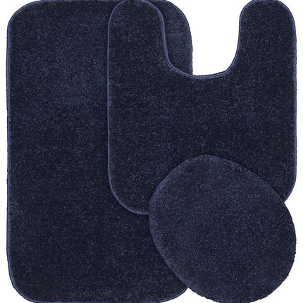 Tapis de bain lavable 3 pièces Garland Rug Gramercy bleu marine