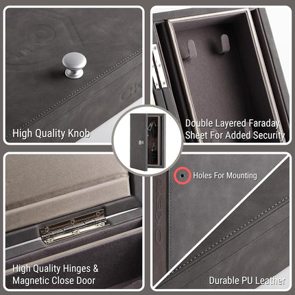 CKEYRE Faraday Key Organiser | Key Holder | Faraday Box for Car Keys | Signal Blocking box for car keys | Anti-theft Protection (Dark Grey)