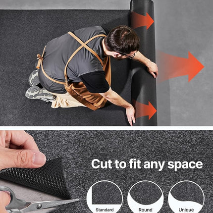 VEVOR Garage Floor Mat, 2.3 x 5.79 M Waterproof Protection from Water,Snow, Rain,Mud and Oil for Cars, Non-Slip Heavy Duty Containment Mat with TPE Anti-Leak Backing & Easy to Clean & Cuttable