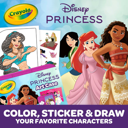 Estuche de arte Crayola Princesas de Disney (75 piezas) Kit de arte para niños, Materiales de arte, Set para colorear de Disney, Juguetes de Disney, Regalo para niñas y niños
