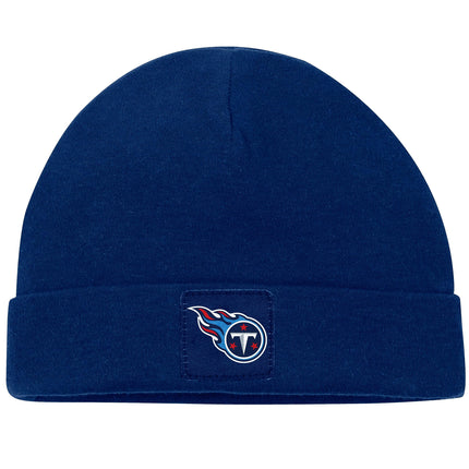 Gerber Conjunto de 3 piezas de camiseta, pantalón con pies y gorro de la NFL para bebés, Tennessee Titans, 0-3 meses