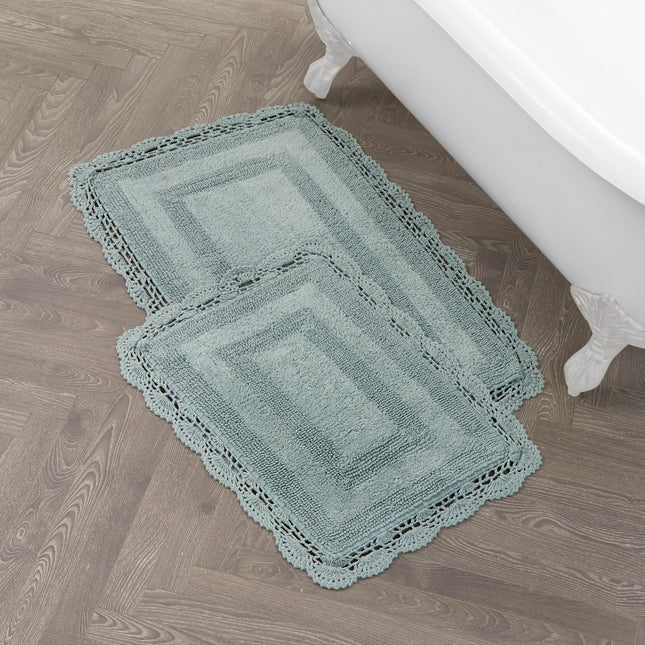 Laura Ashley Crochet Cotton 17x24/21x34 in. 2-Piec