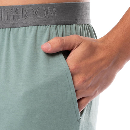 Fruit of the Loom mens 360 Stretch Short Sleeve V-neck Top and Short Sleep Pajama Set, Green, M