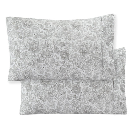 Elegant Comfort Softest and Coziest 4-Piece Sheet Set - 1500 Premium Hotel Quality Microfiber - Deep Pocket, Wrinkle Resistant 4-Piece Paisley Pattern Bed Sheet Set, Twin, Paisley Gray