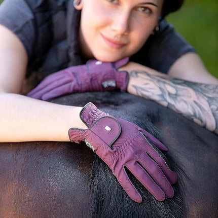 Roeckl Sports equestrian gloves LONA, ladies summer riding glove, black/white 6.5