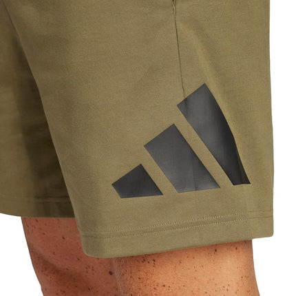 adidas Essentials Men's 7" Big Logo Shorts, Olive Green Strata/Black, L Tall
