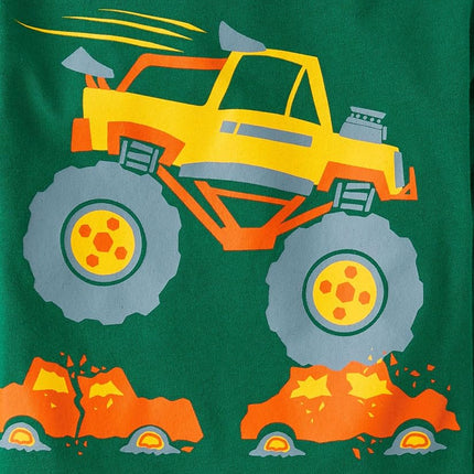 The Children's Place Baby Boys' and Toddler Vehicles Long Sleeve Graphic T-Shirts,multipacks, Vehicle Mix/Truck 2-Pack, 4T