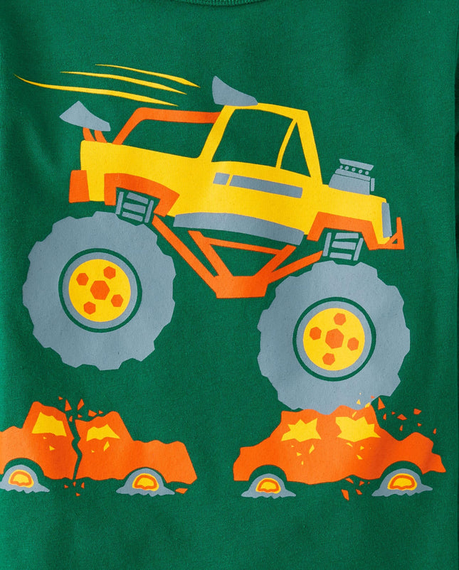 The Children's Place Baby Boys' and Toddler Vehicles Long Sleeve Graphic T-Shirts,multipacks, Vehicle Mix/Truck 2-Pack, 4T