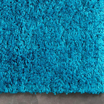 Unique Loom Solo Solid Shag Collection Modern Plush Turquoise Rectangle (2' x 3')