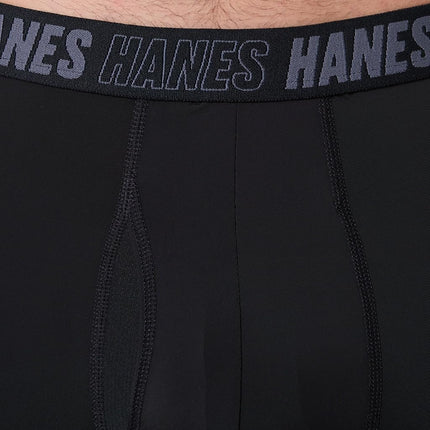 Hanes Men's Moves Performance Boxer Brief, Total Support Pouch, Regular, Trunk, and Long Leg, 3-Pack, Red/Grey/Black, XL (Pack of 3)