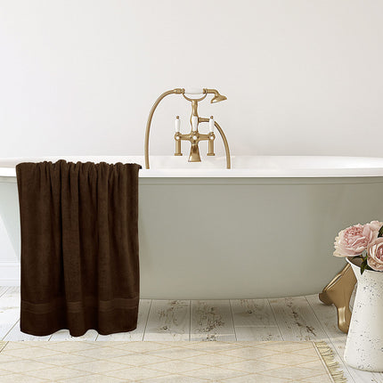 Utopia Towels - Toalla de baño grande de lujo (35 x 70 pulgadas, marrón oscuro) - 600 GSM 100% algodón hilado en anillos, toalla de baño extragrande altamente absorbente y de secado rápido - Toalla supersuave con calidad de hotel (paquete de 2)