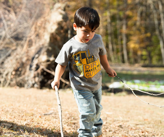 John Deere Boys' T-Shirt, Caution Gray, 4