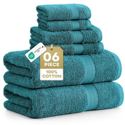 LANE LINEN 100% Cotton 6 Piece Bath Towel Set - Ri